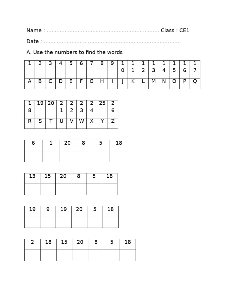 CE1 Vocabulary and Sentence Practice | PDF