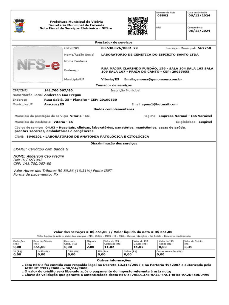 Nfe 562758 8802 | PDF | Pagamentos