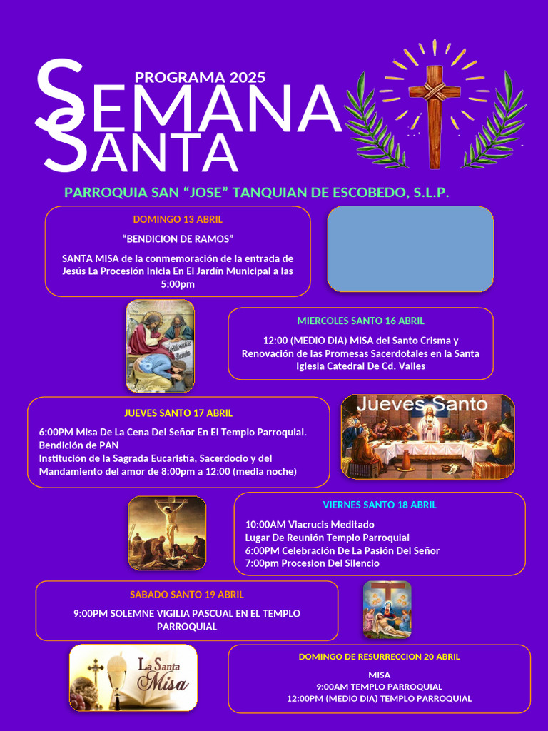 Programa Semana Santa 2025 | PDF