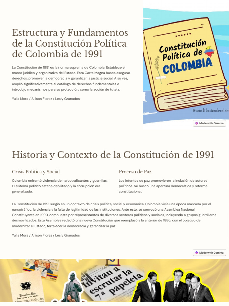 Estructura de la Constitución de 1991 | PDF | Constitución | Democracia