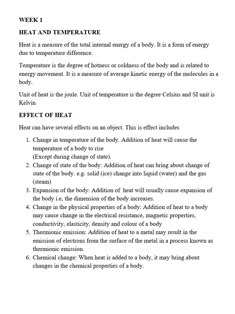 Heat, Temperature, and Thermometers Guide | PDF | Thermal Expansion ...