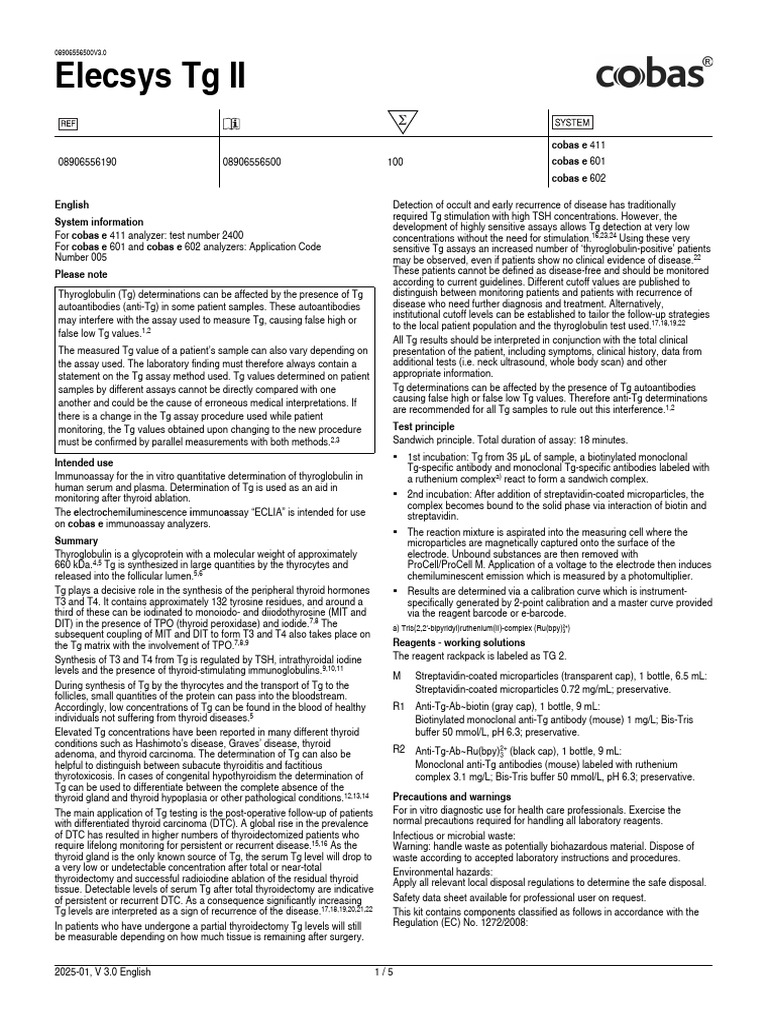 Thyroglobulin Testing for Thyroid Monitoring | PDF | Detection Limit ...