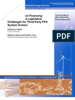 Solar PV Project Financing: Regulatory and Legislative Challenges For Third-Party PPA System Owners