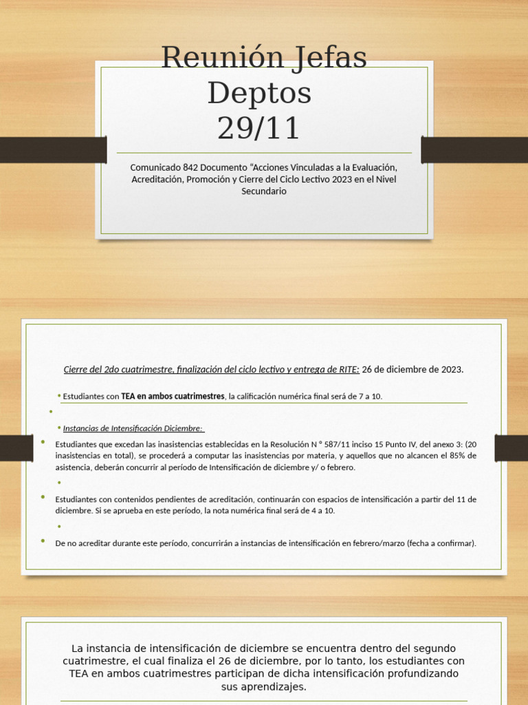 Evaluación y Cierre Ciclo Lectivo 2023 | PDF