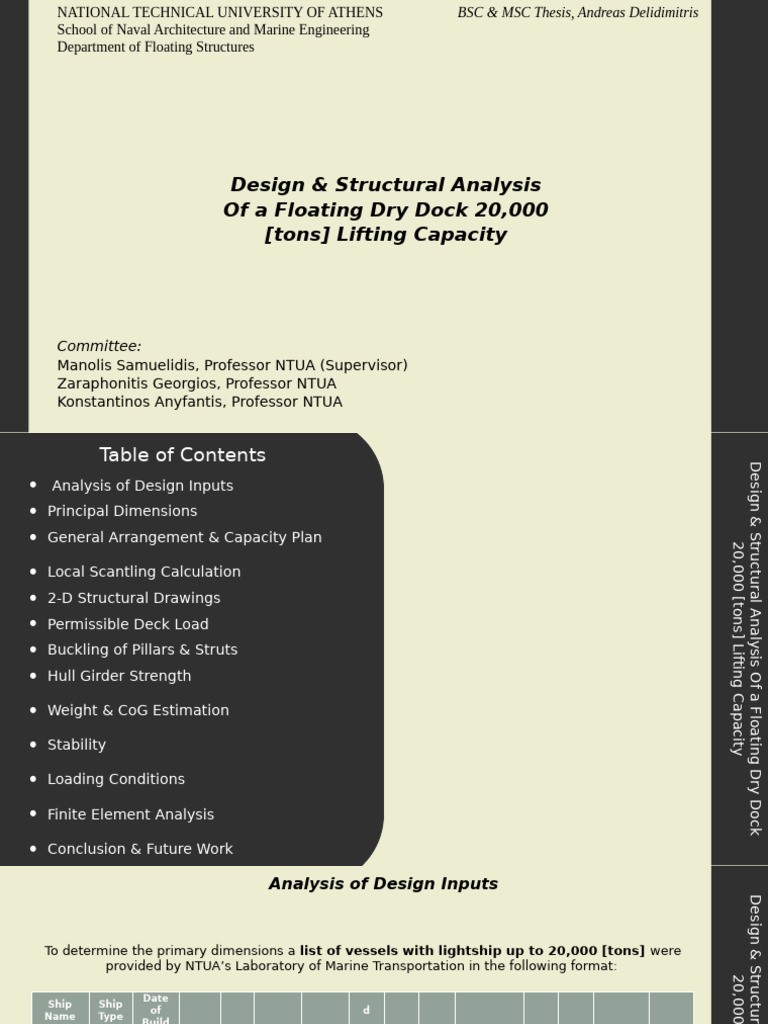 Floating Dry Dock Design Analysis 20,000 Tons | PDF | Bending | Buckling