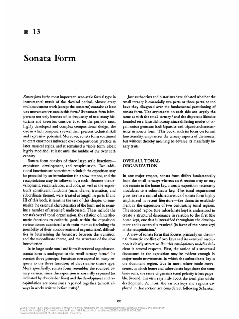 Sonata Form | PDF | Musicology | Elements Of Music