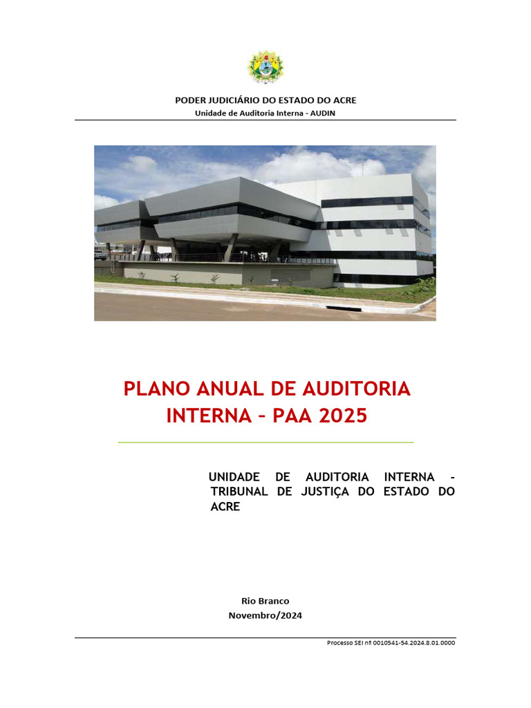 Plano Anual de Auditoria Interna 2025 | PDF | Auditoria interna ...