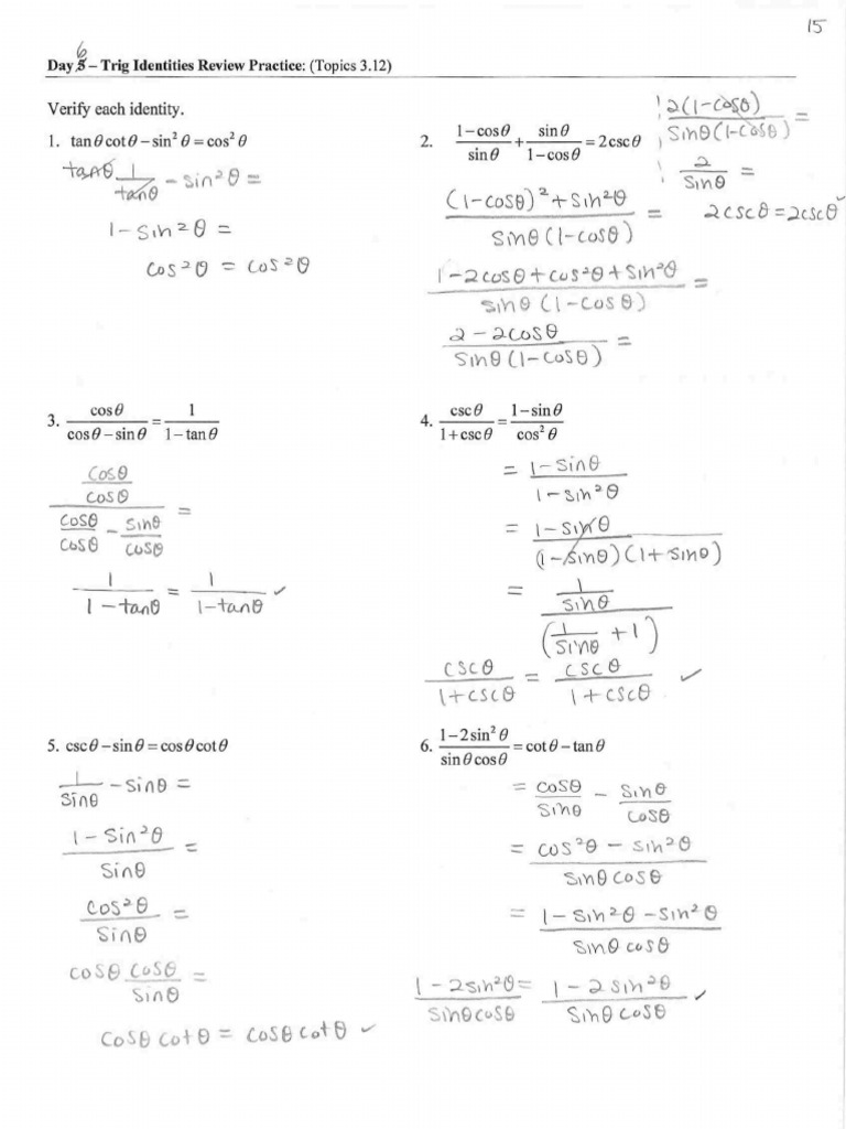 A FP+PCBC+Unit+6+Day+6+Trig+Identities+Review | PDF