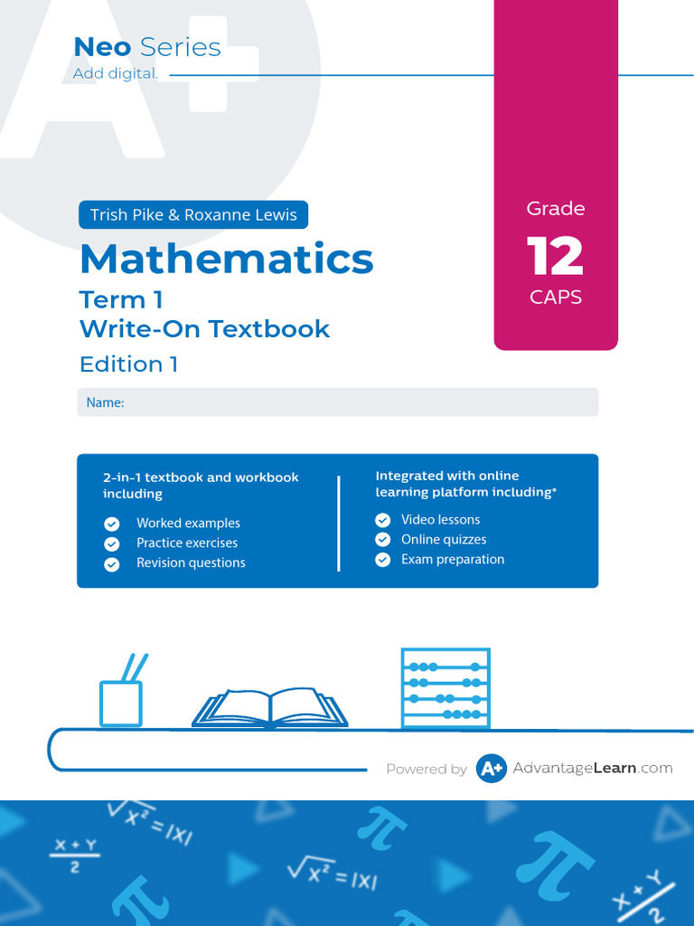 Advantage Learn - Neo Series - Grade - 12 - Mathematics - Write-on ...