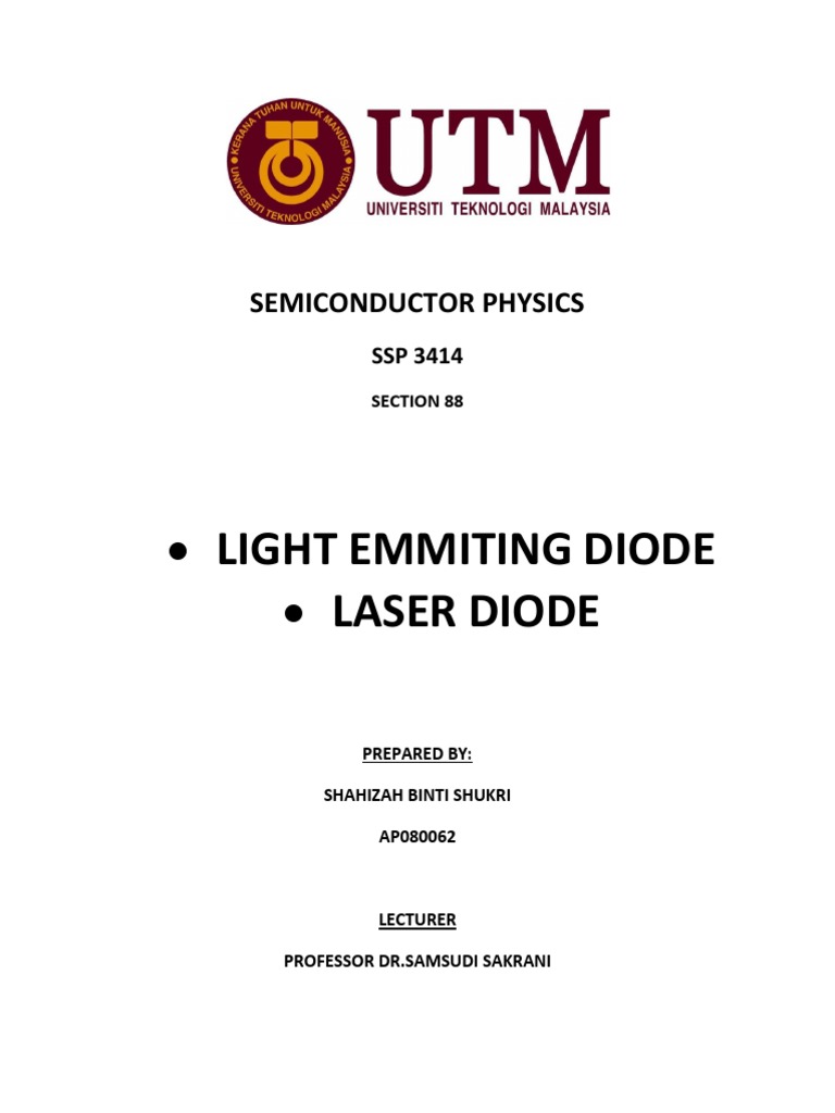 Light Emmiting Diode Laser Diode: Semiconductor Physics | PDF | Light ...