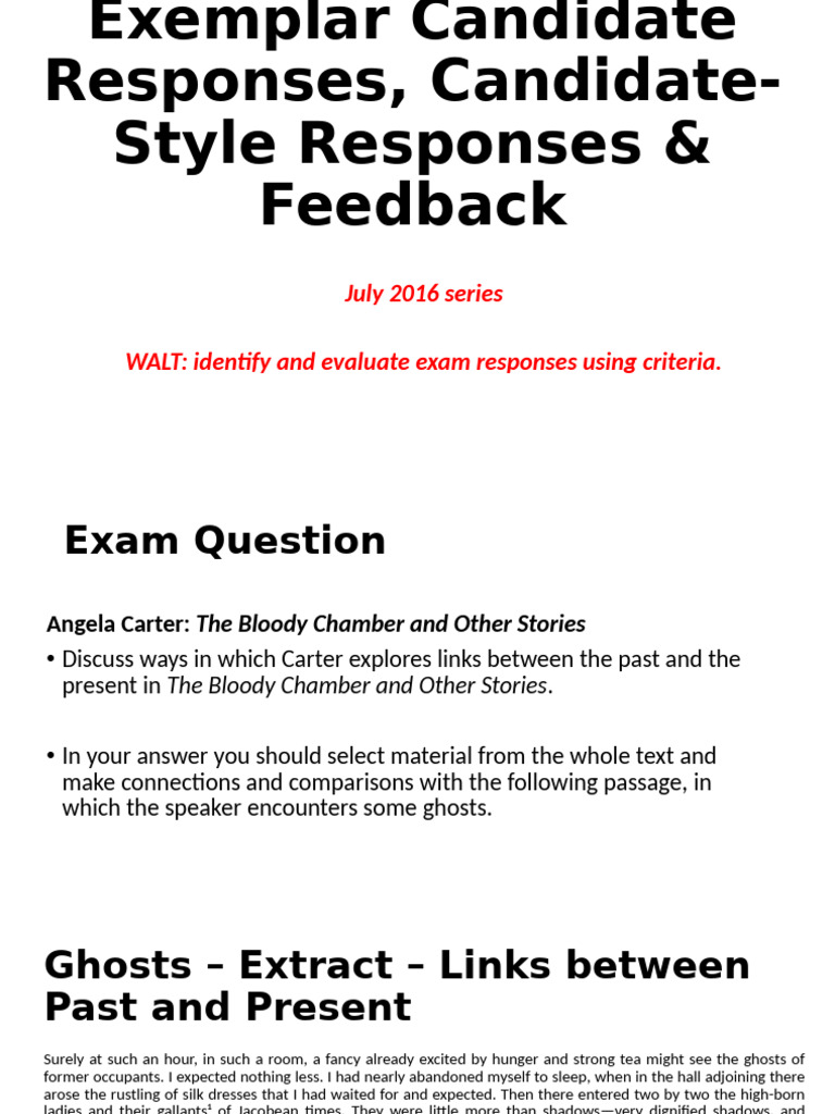 Exemplar Responses for Carter's Works | PDF