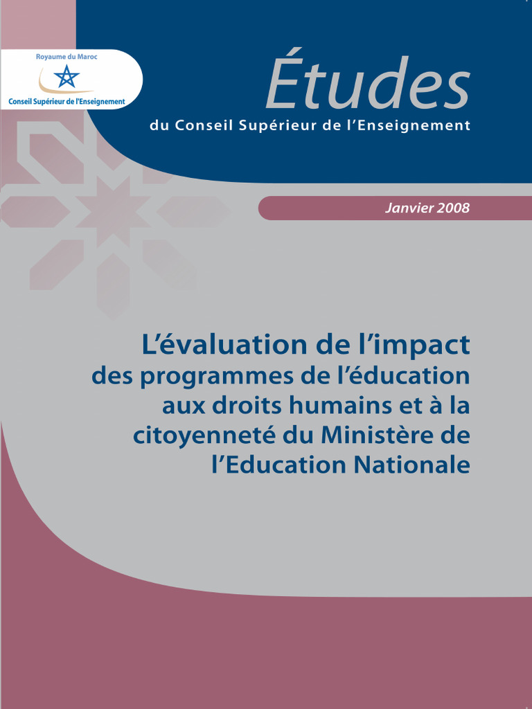 Évaluation des programmes éducatifs au Sénégal | PDF | Pédagogie ...