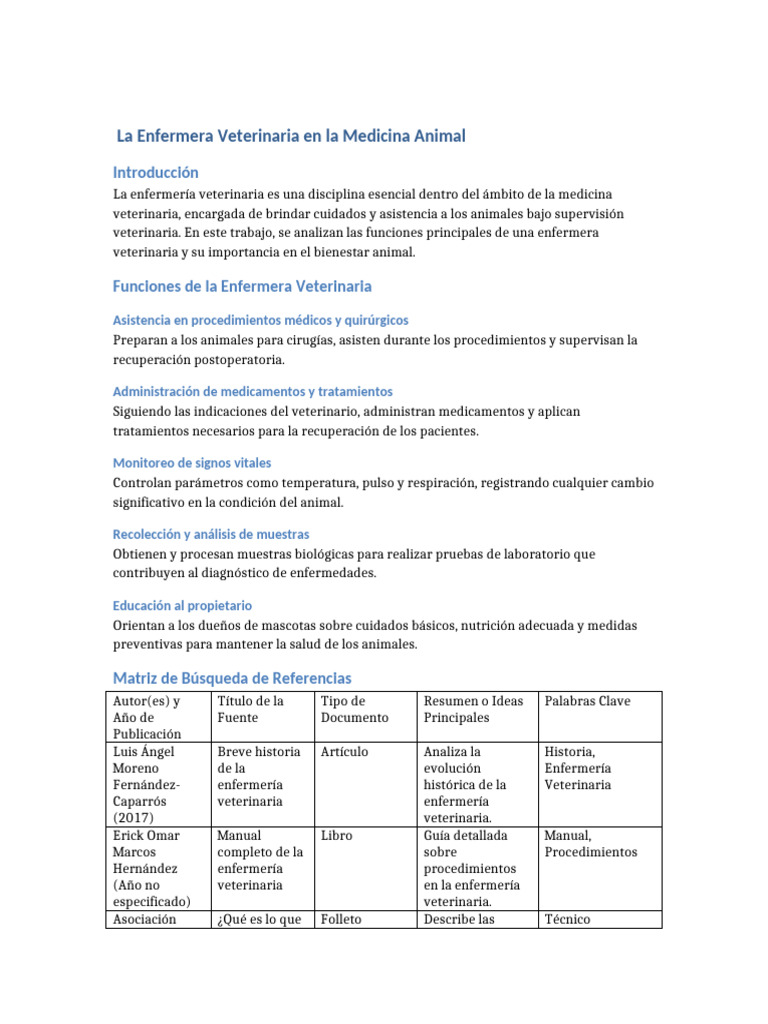 Enfermería Veterinaria y Bienestar Animal | PDF | Enfermería | Medicina ...
