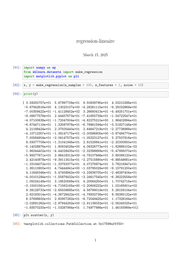 Linear Regression with Python Code | PDF | Applied Mathematics | Algorithms