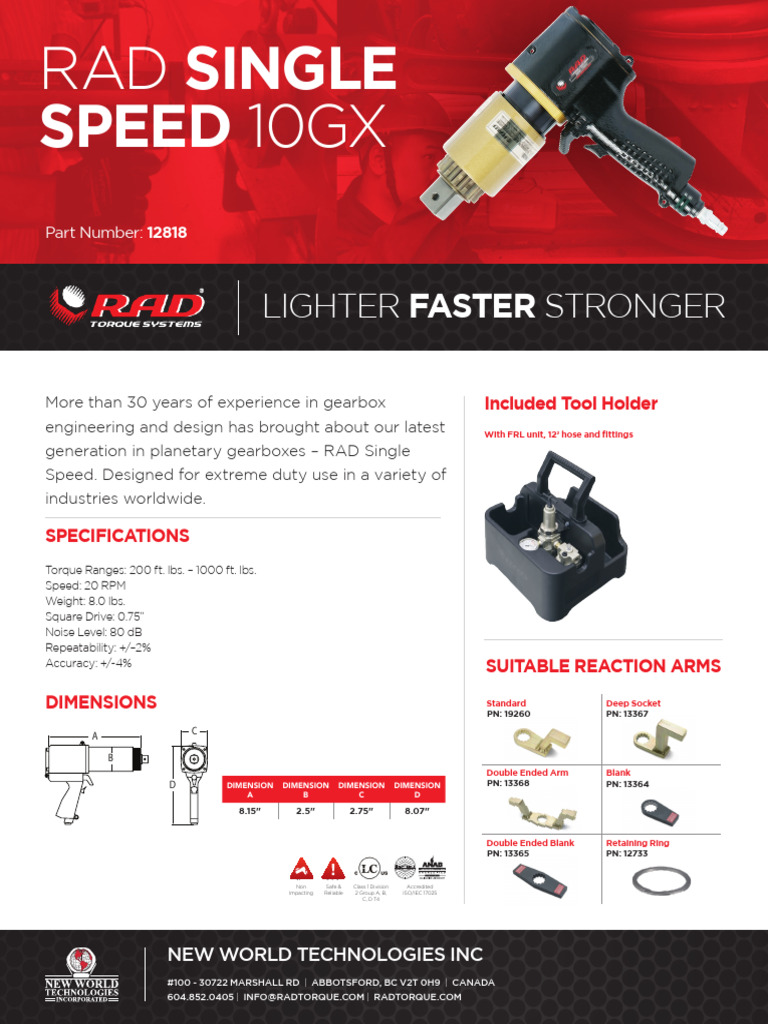 RAD Single Speed Gearbox Overview | PDF