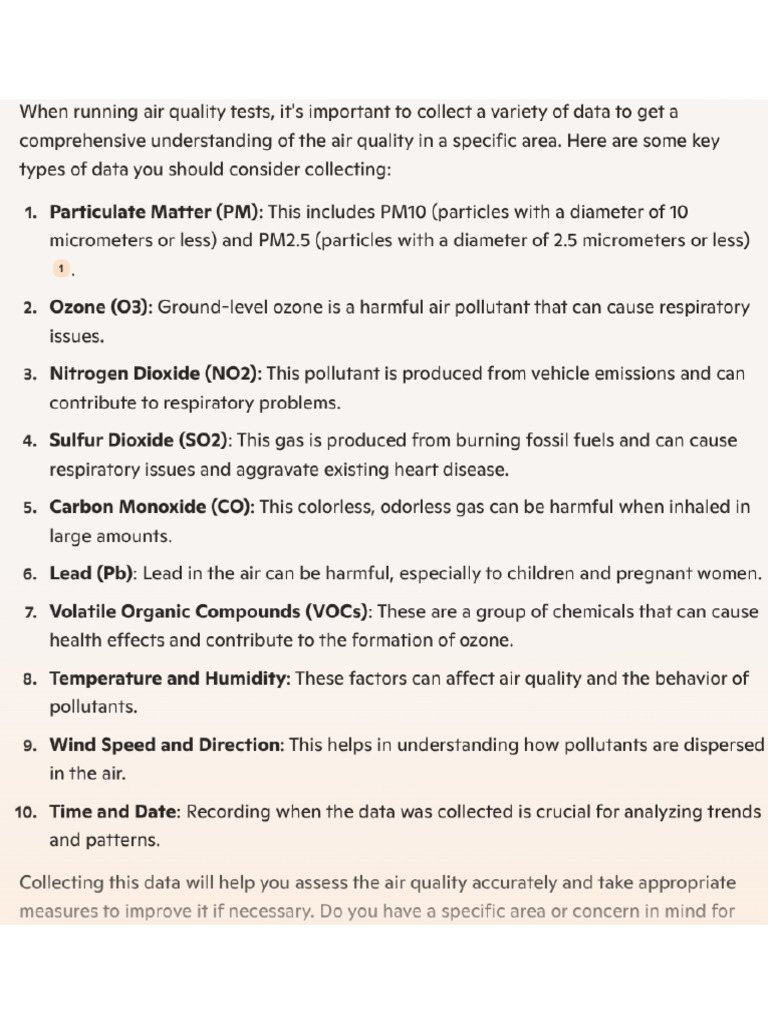 Air Quality Testing Procedure | PDF