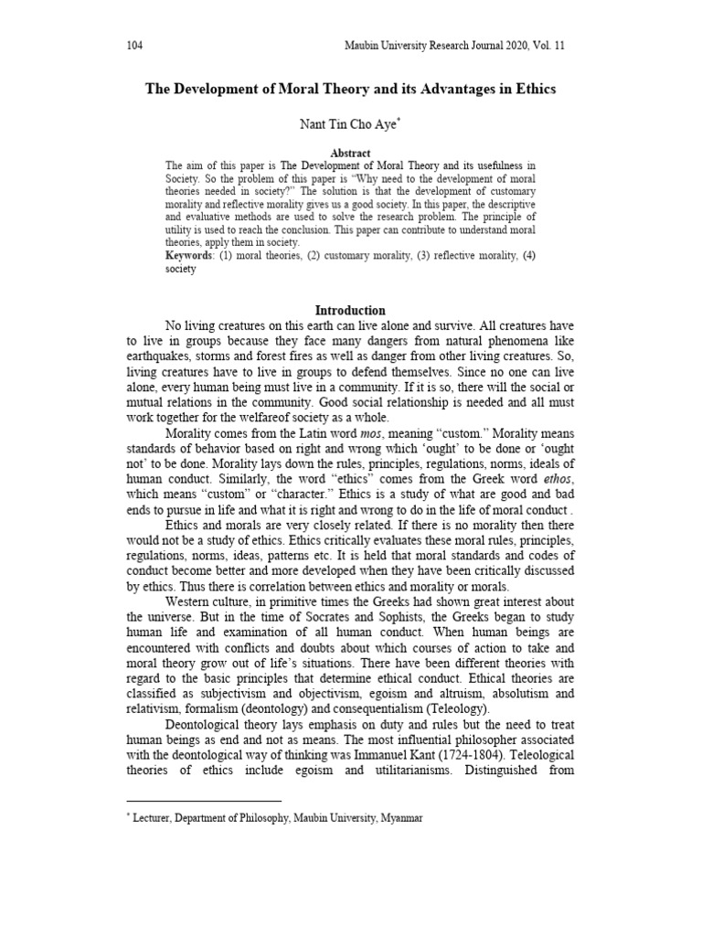 Development of Moral Theory in Ethics | PDF | Argument | Logic