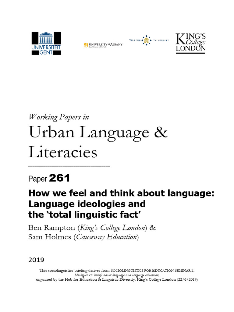 Language Ideologies in Sociolinguistics | PDF | Linguistics | Thought