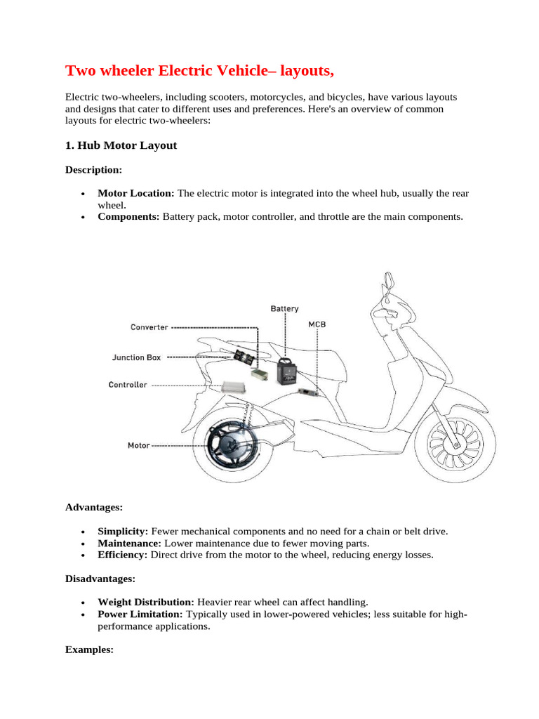 Electric Two-Wheeler Layouts Explained | PDF | Brake | Electric Vehicle