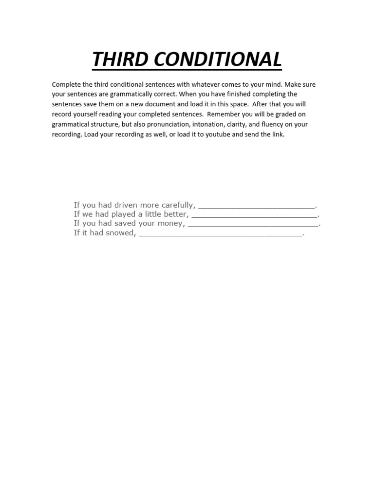 Third Conditional Sentence Practice | PDF