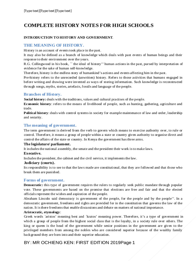High School History & Government Notes | PDF | Agriculture | Crop Rotation