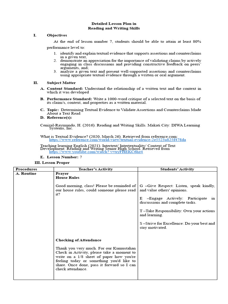 Textual Evidence in Arguments Lesson Plan | PDF | Argument | Social Media