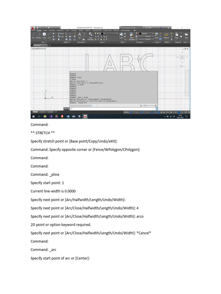 AutoCAD Command Sequence Guide | PDF | Polygon
