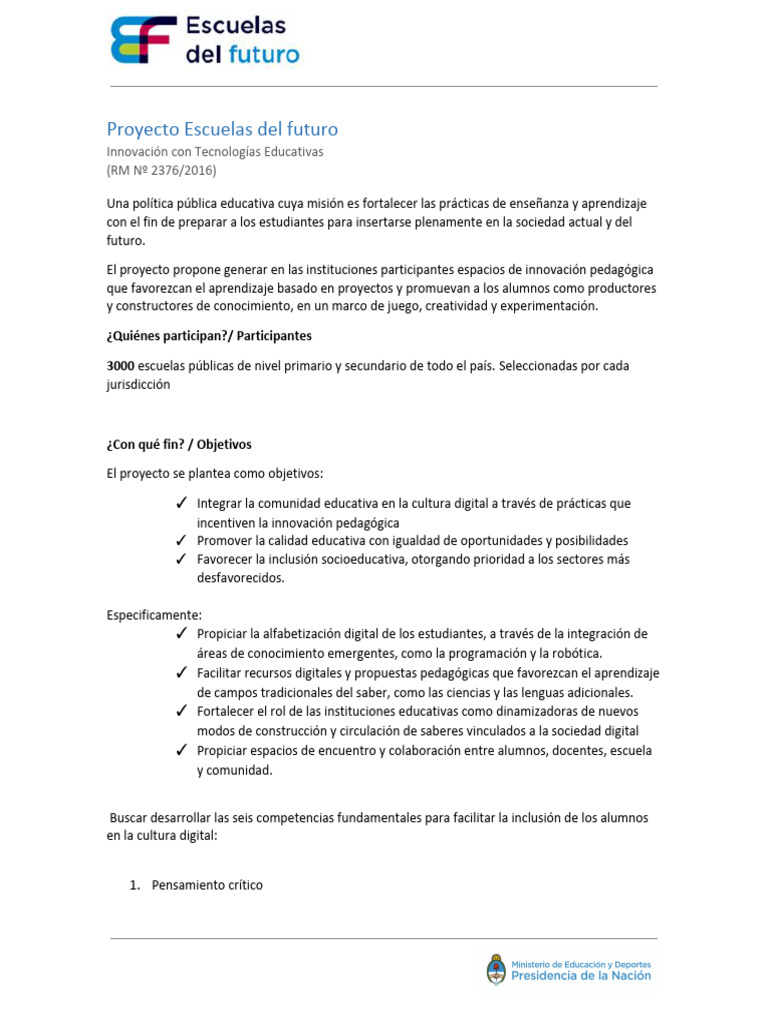 Innovación Educativa en Escuelas del Futuro | PDF | Enseñando ...