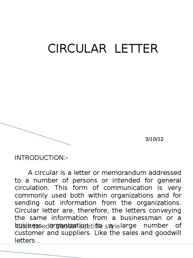 Circular Letter Format
