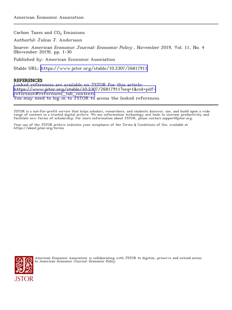 Impact of Sweden's Carbon Tax on Emissions | PDF | Carbon Tax | Taxes