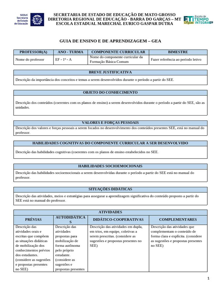 Guia de Ensino e Aprendizagem MT | PDF | Pedagogia | Aprendizado
