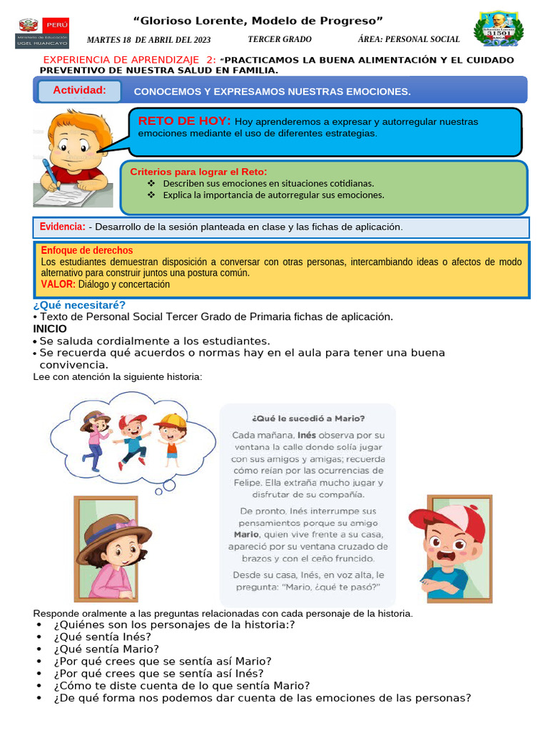 Regulación de Emociones en Tercer Grado | PDF | Las emociones | Aprendizaje