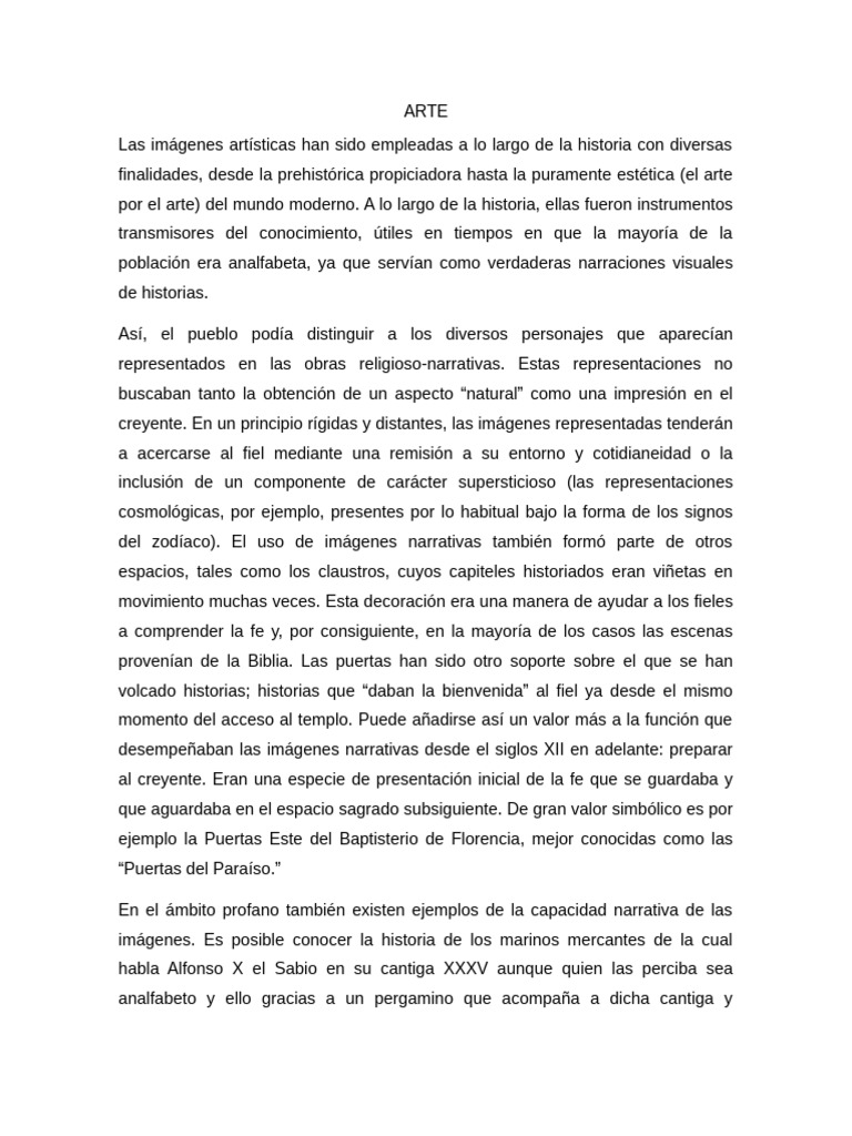 Funciones Narrativas del Arte a lo Largo de la Historia | PDF