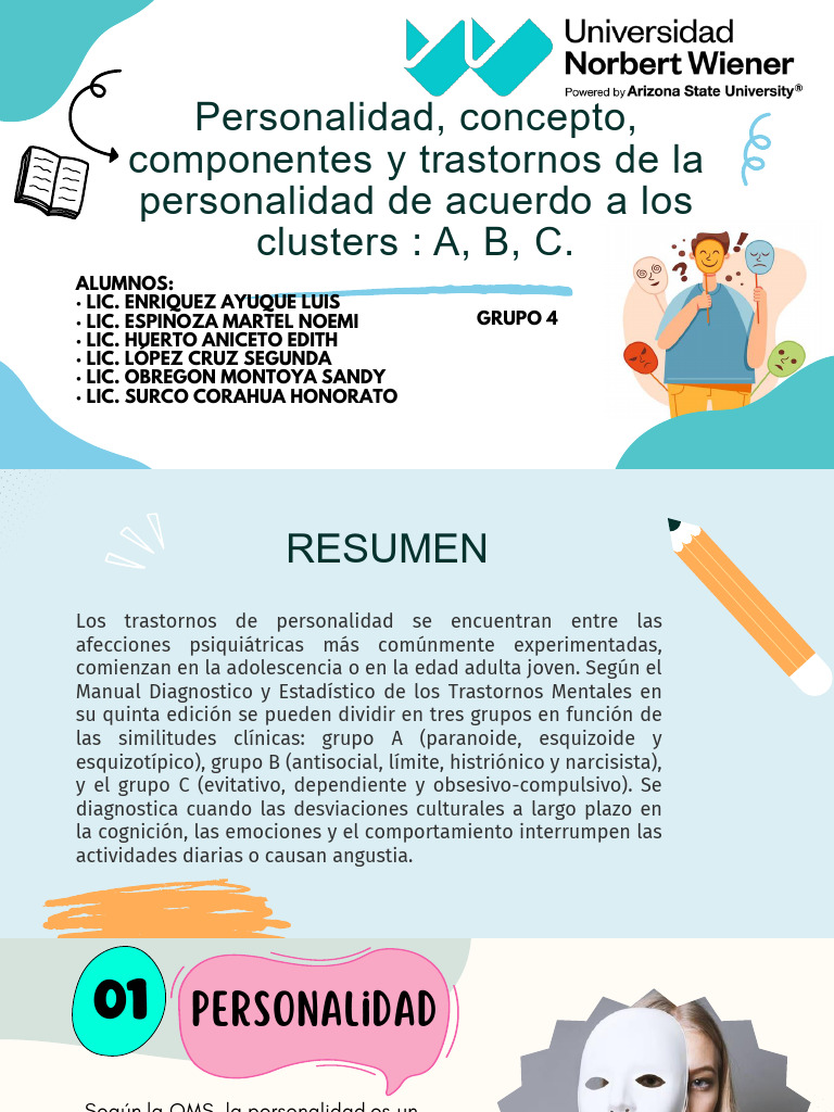 Personalidad Grupo 4 | PDF | Desorden de personalidad | Psicología anormal