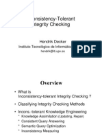 Inconsistency-Tolerant Integrity Checking: Hendrik Decker