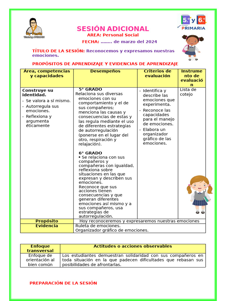 PS - Sesion Conocemos y Expresamos Nuestras Emociones | PDF | Las ...