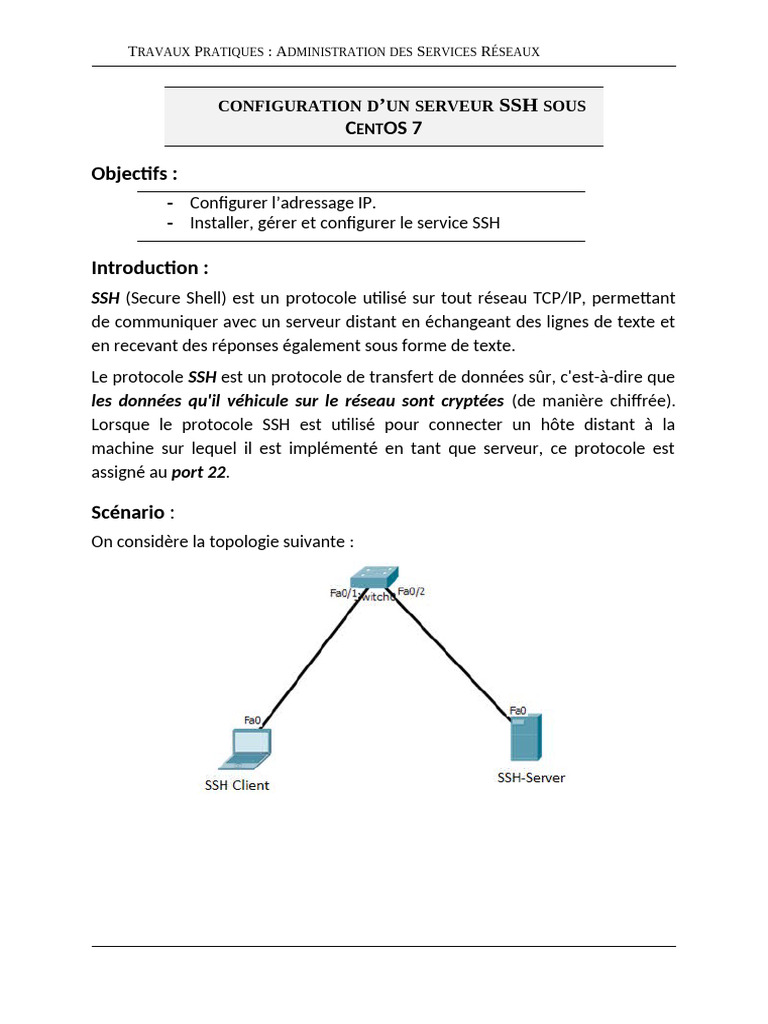 Configuration d'un Serveur SSH sous CentOS 7 | PDF | Enveloppe de ...