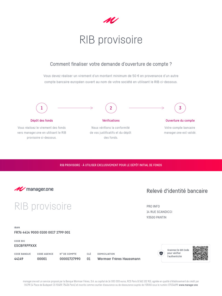 RIB Provisoire pour Ouverture de Compte | PDF | Banques | Business