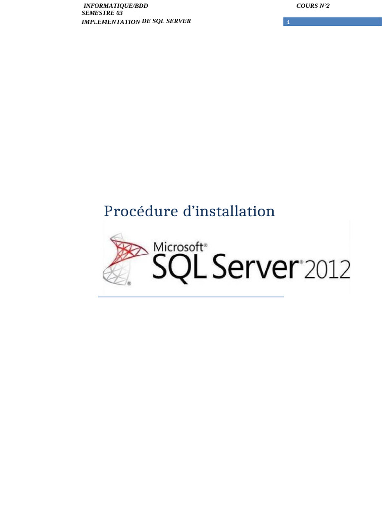 Installation de SQL Server Express | PDF | Microsoft SQL Server ...
