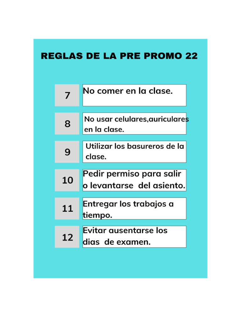 Reglas de La Pre Promo | PDF