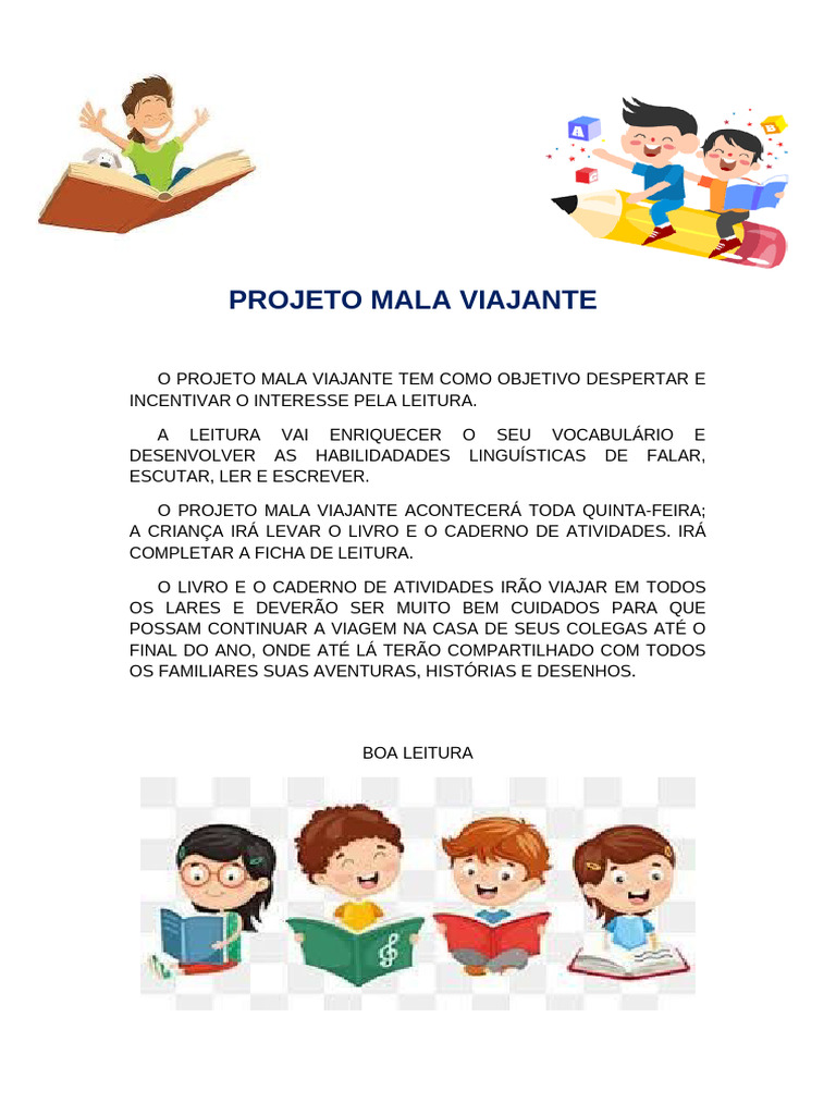 Projeto Mala Viajante: Incentivo à Leitura | PDF