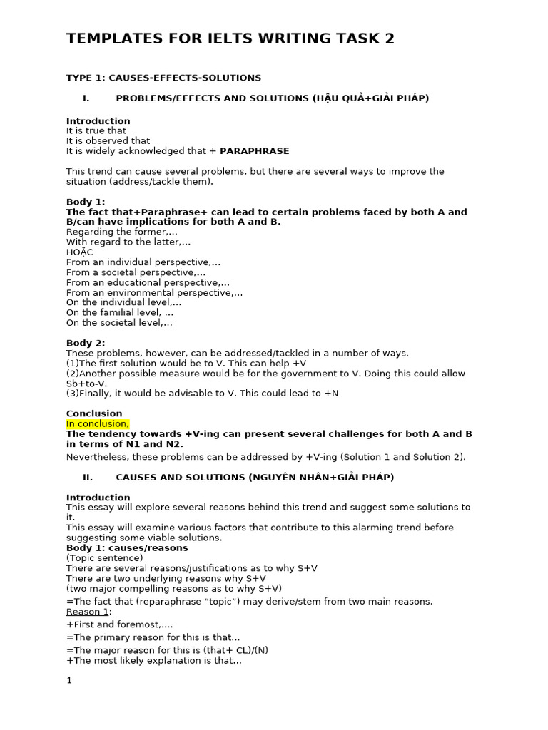IELTS Writing Task 2 Templates | PDF | Climate Change | Deforestation