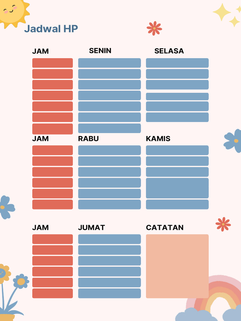 Krem & Hitam Jadwal Pelajaran Sekolah Dokumen A4 | PDF