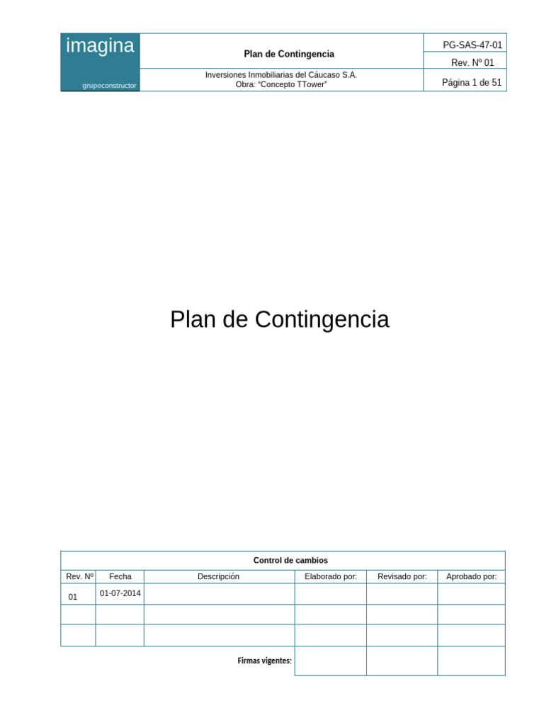 2. Plan de Contingencias | PDF | Seguridad y salud ocupacional