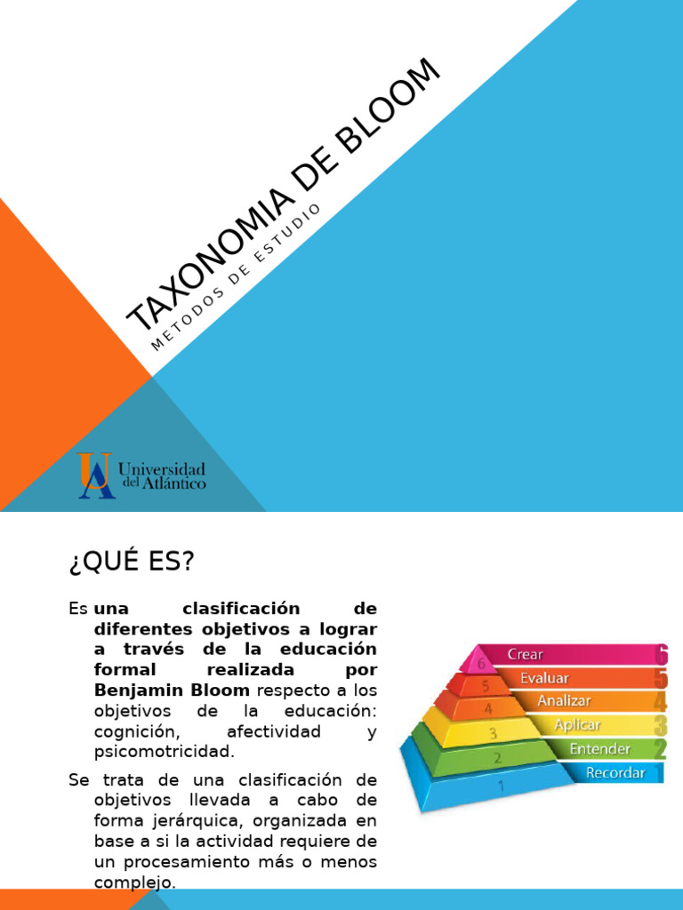 Taxonomia de Bloom | PDF | Procesos mentales | Psicología cognitiva