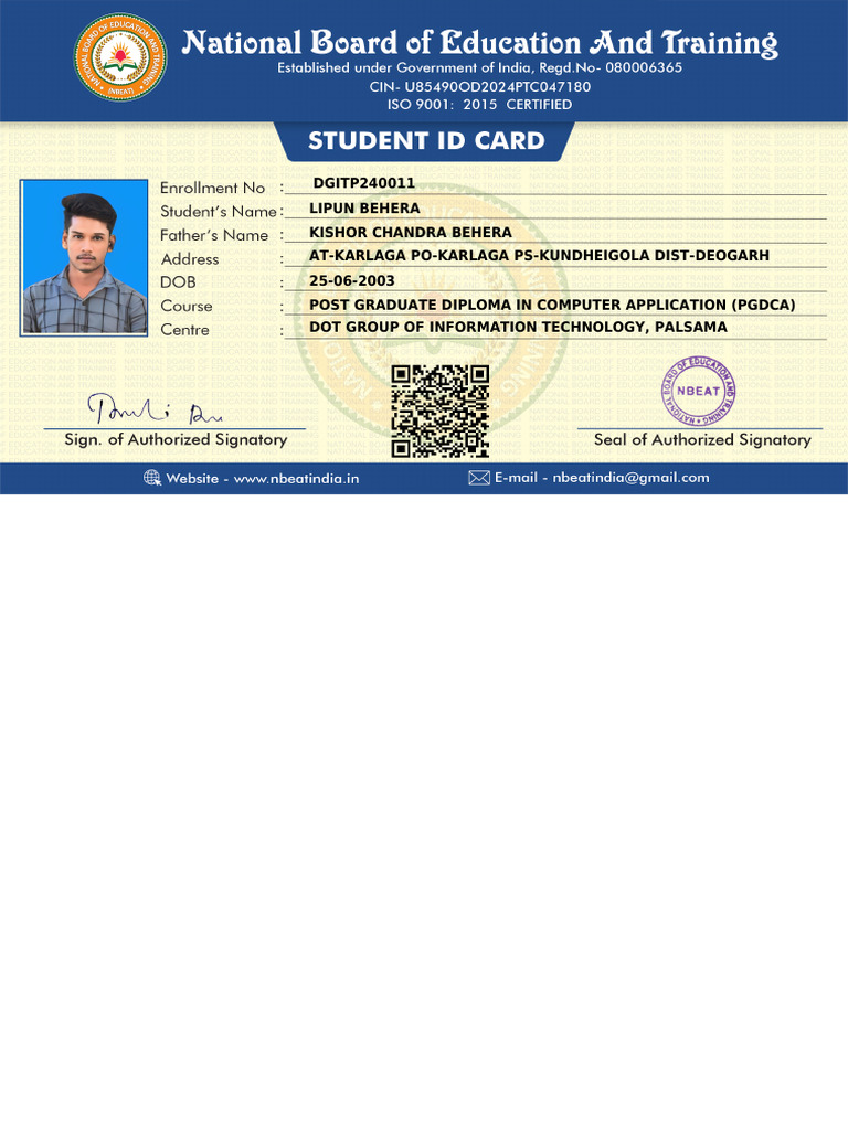LIPUN BEHERA Id Card | PDF