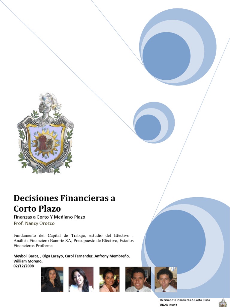 Decisiones Financieras a Corto Plazo | PDF | Capital de trabajo | Efectivo
