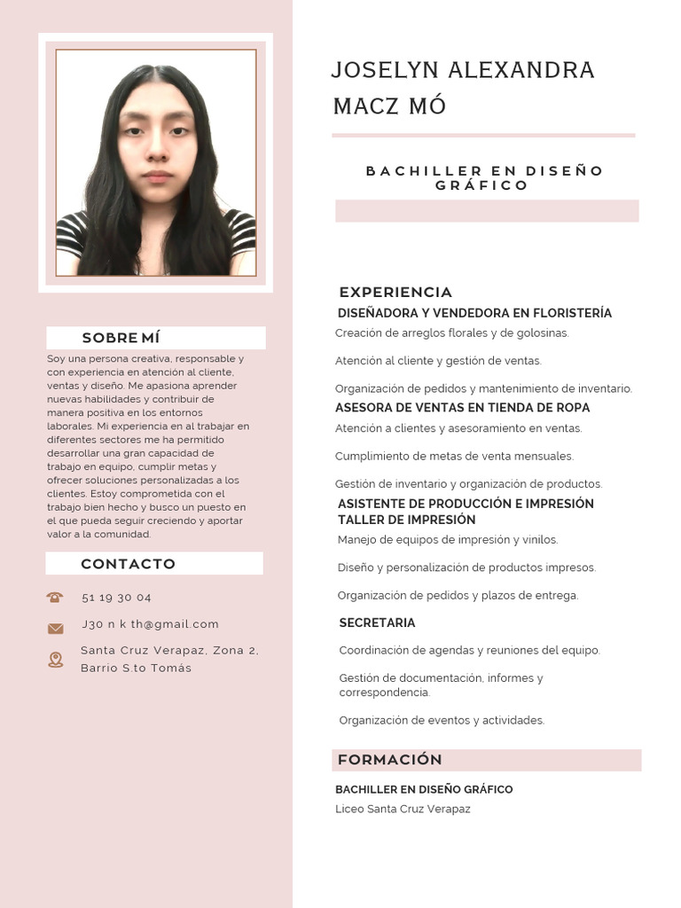 Currículum Vitae CV Diseñadora y Arquitecta Minimalista Rosa - 20250107 ...