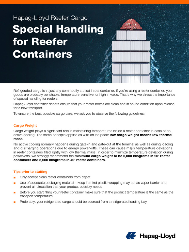 Reefer Container Handling Guidelines | PDF | Refrigeration | Cargo