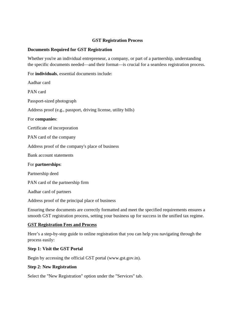 Gst Registration Process Pdf
